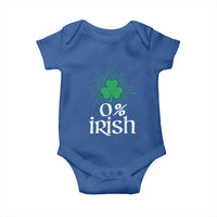 Funny 0% Irish St Patrick's Day Baby Onesie Vintage Shamrock