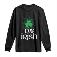 Funny 0% Irish St Patrick's Day Long Sleeve Shirt Vintage Shamrock