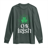 Funny 0% Irish St Patrick's Day Long Sleeve Shirt Vintage Shamrock