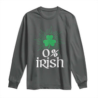 Funny 0% Irish St Patrick's Day Long Sleeve Shirt Vintage Shamrock