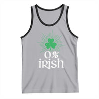 Funny 0% Irish St Patrick's Day Tank Top Vintage Shamrock