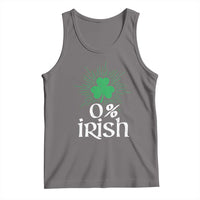 Funny 0% Irish St Patrick's Day Tank Top Vintage Shamrock