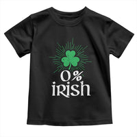 Funny 0% Irish St Patrick's Day Toddler T Shirt Vintage Shamrock