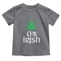 Funny 0% Irish St Patrick's Day Toddler T Shirt Vintage Shamrock