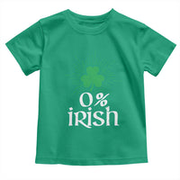 Funny 0% Irish St Patrick's Day Toddler T Shirt Vintage Shamrock