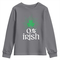 Funny 0% Irish St Patrick's Day Youth Sweatshirt Vintage Shamrock