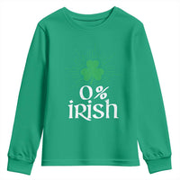 Funny 0% Irish St Patrick's Day Youth Sweatshirt Vintage Shamrock
