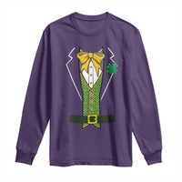 Funny St Patrick's Day Leprechaun Cosplay Tuxedo Long Sleeve Shirt