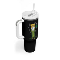 Funny St Patrick's Day Leprechaun Cosplay Tuxedo Tumbler With Handle