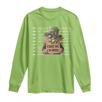 Funny Fight Me I'm Irish Long Sleeve Shirt Leprechaun Mug Shot St Patrick's Day