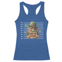 Funny Fight Me I'm Irish Racerback Tank Top Leprechaun Mug Shot St Patrick's Day