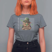 Funny Fight Me I'm Irish T Shirt For Women Leprechaun Mug Shot St Patrick's Day