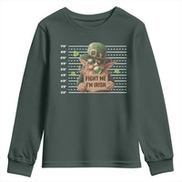 Funny Fight Me I'm Irish Youth Sweatshirt Leprechaun Mug Shot St Patrick's Day