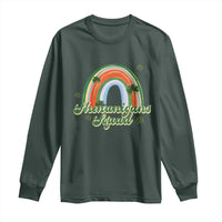 Funny St Patrick's Day Shenanigans Squad Long Sleeve Shirt Rainbow Shamrock