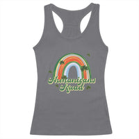 Funny St Patrick's Day Shenanigans Squad Racerback Tank Top Rainbow Shamrock