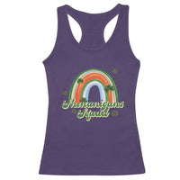Funny St Patrick's Day Shenanigans Squad Racerback Tank Top Rainbow Shamrock