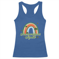 Funny St Patrick's Day Shenanigans Squad Racerback Tank Top Rainbow Shamrock