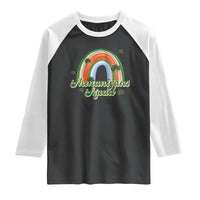 Funny St Patrick's Day Shenanigans Squad Raglan Shirt Rainbow Shamrock