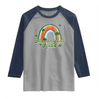 Funny St Patrick's Day Shenanigans Squad Raglan Shirt Rainbow Shamrock