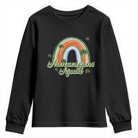 Funny St Patrick's Day Shenanigans Squad Youth Sweatshirt Rainbow Shamrock