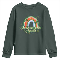Funny St Patrick's Day Shenanigans Squad Youth Sweatshirt Rainbow Shamrock