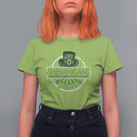 Funny St Patrick's Day Shenanigans Squad T Shirt For Women Shamrock