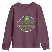 Funny St Patrick's Day Shenanigans Squad Youth Sweatshirt Shamrock