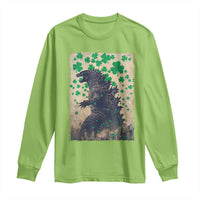 Funny St Patrick's Day Japanese Giant Monster Long Sleeve Shirt Vintage Shamrock