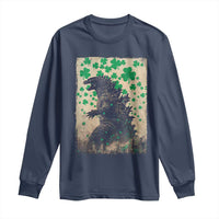Funny St Patrick's Day Japanese Giant Monster Long Sleeve Shirt Vintage Shamrock