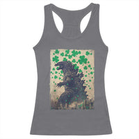 Funny St Patrick's Day Japanese Giant Monster Racerback Tank Top Vintage Shamrock