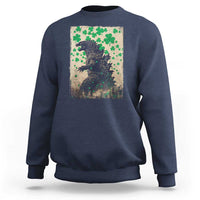 Funny St Patrick's Day Japanese Giant Monster Sweatshirt Vintage Shamrock