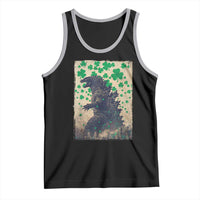 Funny St Patrick's Day Japanese Giant Monster Tank Top Vintage Shamrock