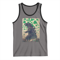 Funny St Patrick's Day Japanese Giant Monster Tank Top Vintage Shamrock