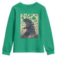 Funny St Patrick's Day Japanese Giant Monster Youth Sweatshirt Vintage Shamrock