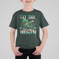 Funny Let The Shenanigans Begin T Shirt For Kid Dabbing Leprechaun St Patrick's Day