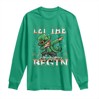 Funny Let The Shenanigans Begin Long Sleeve Shirt Dabbing Leprechaun St Patrick's Day