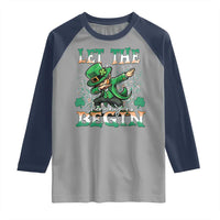 Funny Let The Shenanigans Begin Raglan Shirt Dabbing Leprechaun St Patrick's Day