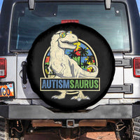 Funny Autism Awareness Dinosaur Spare Tire Cover Autismsaurus Puzzle Pieces
