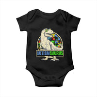 Funny Autism Awareness Dinosaur Baby Onesie Autismsaurus Puzzle Pieces