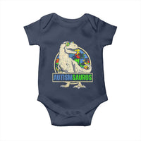 Funny Autism Awareness Dinosaur Baby Onesie Autismsaurus Puzzle Pieces