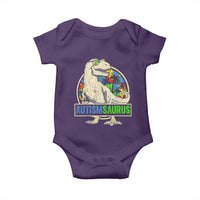 Funny Autism Awareness Dinosaur Baby Onesie Autismsaurus Puzzle Pieces