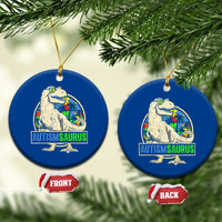 Funny Autism Awareness Dinosaur Ceramic Ornament Autismsaurus Puzzle Pieces