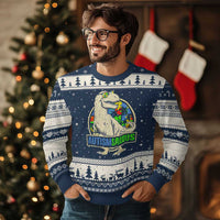 Funny Autism Awareness Dinosaur Ugly Christmas Sweater Autismsaurus Puzzle Pieces