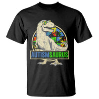 Funny Autism Awareness Dinosaur T Shirt Autismsaurus Puzzle Pieces