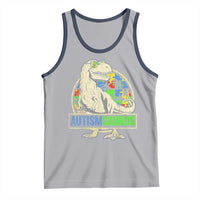 Funny Autism Awareness Dinosaur Tank Top Autismsaurus Puzzle Pieces