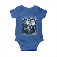 Funny Autism Powered Fuck Machine Baby Onesie Autism Quote Alpha Wolf