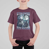 Funny Autism Powered Fuck Machine T Shirt For Kid Autism Quote Alpha Wolf