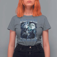 Funny Autism Powered Fuck Machine T Shirt For Women Autism Quote Alpha Wolf