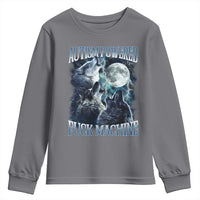 Funny Autism Powered Fuck Machine Youth Sweatshirt Autism Quote Alpha Wolf