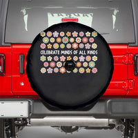 Funny Celebrate Minds Of All Kinds Spare Tire Cover Autism Awareness Retro Flower